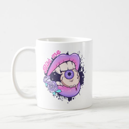 Bite Me Pink Halloween Lips  Coffee Mug