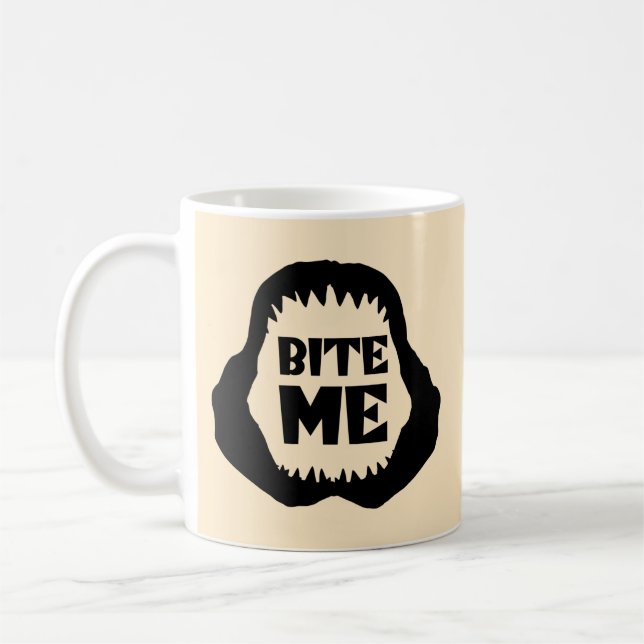Bite me Quote - Shark Jaws Coffee Mug (Left)