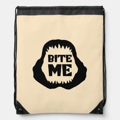 Bite me Quote _ Shark Jaws Drawstring Bag