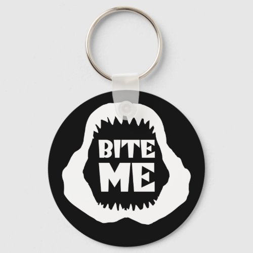 Bite me Quote _ Shark Jaws Keychain