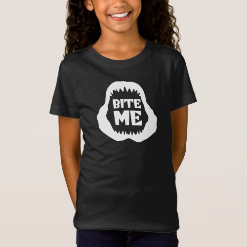 Bite me Quote _ Shark Jaws T_Shirt