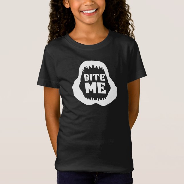 Bite me Quote - Shark Jaws T-Shirt (Front)