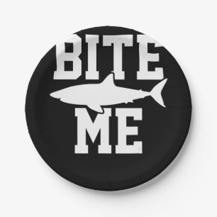 Bite Me - Shark Marine Biology Gift - Animal Ocean Paper Plates
