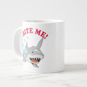 Bite Me Shark on White Large Coffee Mug