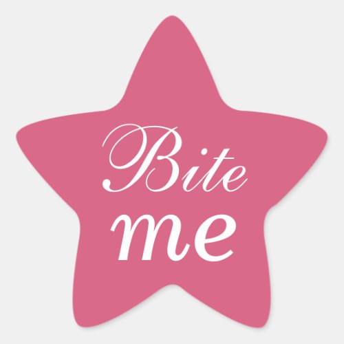 Bite Me Star Sticker _ Pink