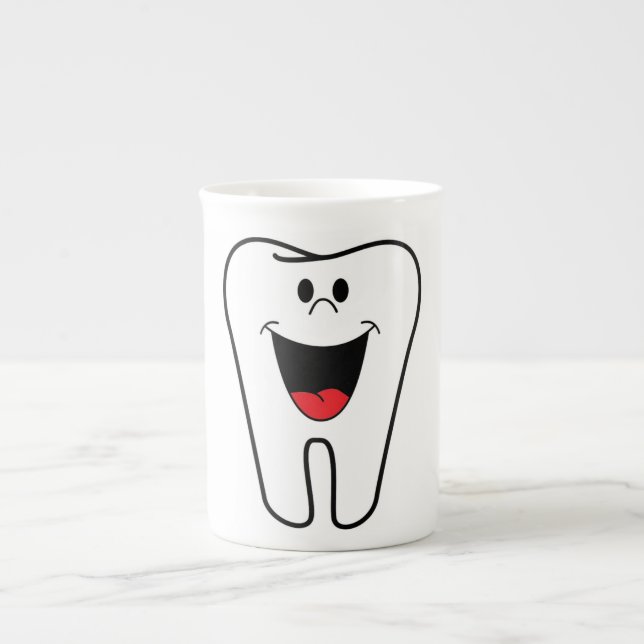 "BITE ME" TOOTH BONE CHINA MUG (Front)