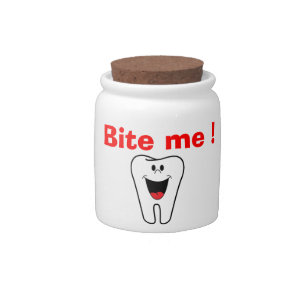 "BITE ME" TOOTH CANDY JAR
