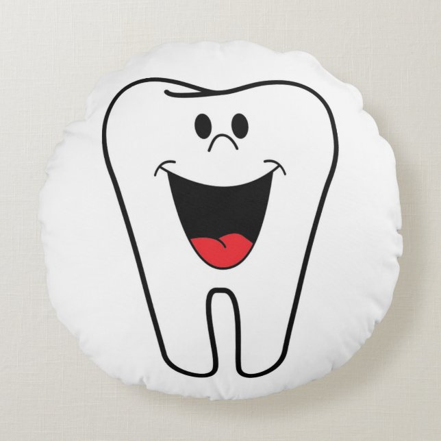 "BITE ME" TOOTH ROUND PILLOW (Front)