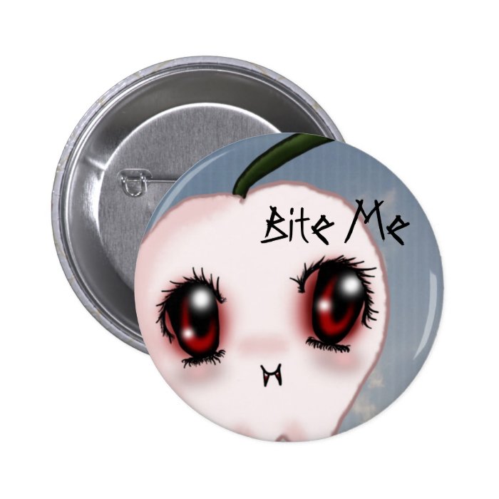 Bite Me Vampire Apple Button