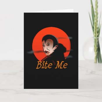 Bite Me Vampire Halloween Card by vicesandverses at Zazzle