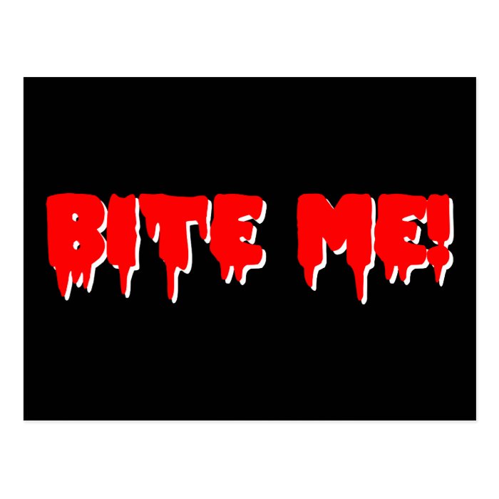 Bite Me Vampire Halloween Postcard