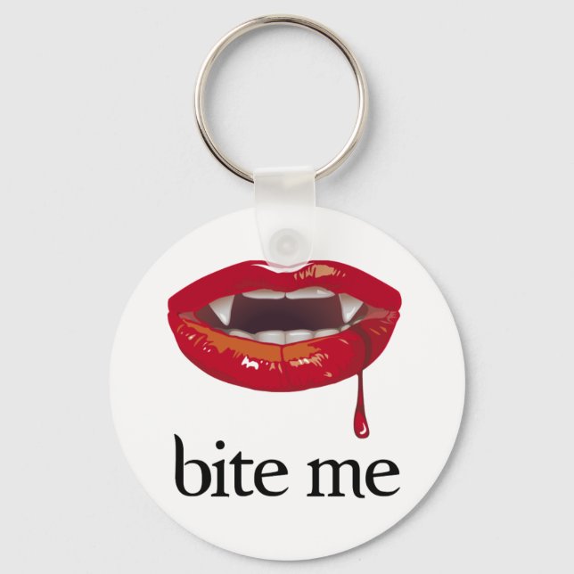 Bite Me Vampire Keychain (Front)