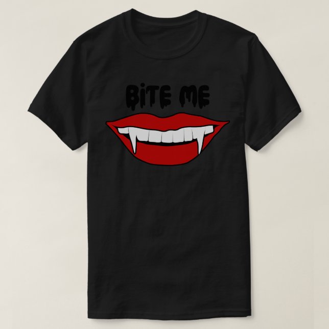 Bite Me Vampire Lips T-Shirt (Design Front)