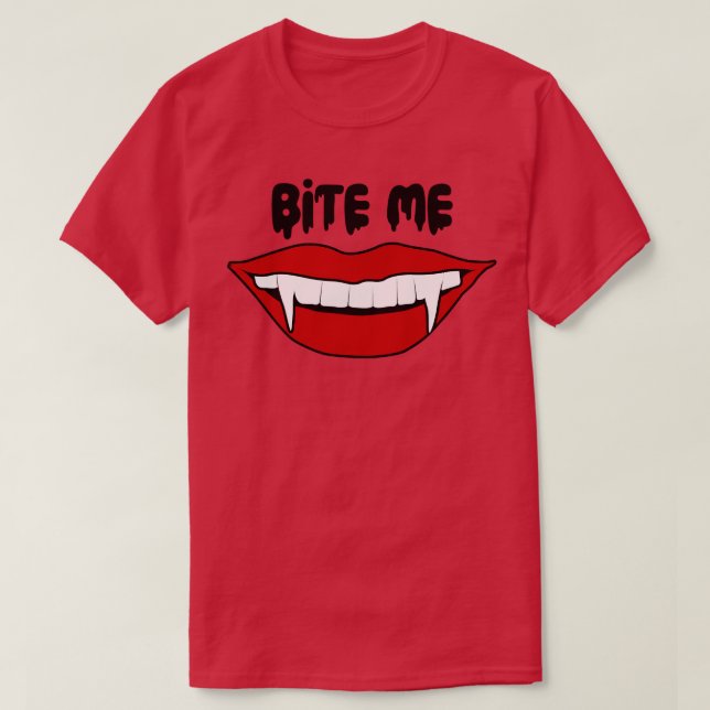 Bite Me Vampire Lips T-Shirt (Design Front)