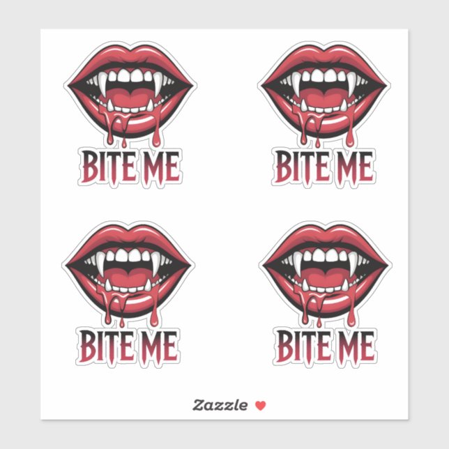 Bite Me Vampire Mouth Sticker (Sheet)