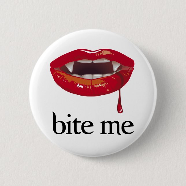 Bite Me Vampire Pinback Button (Front)