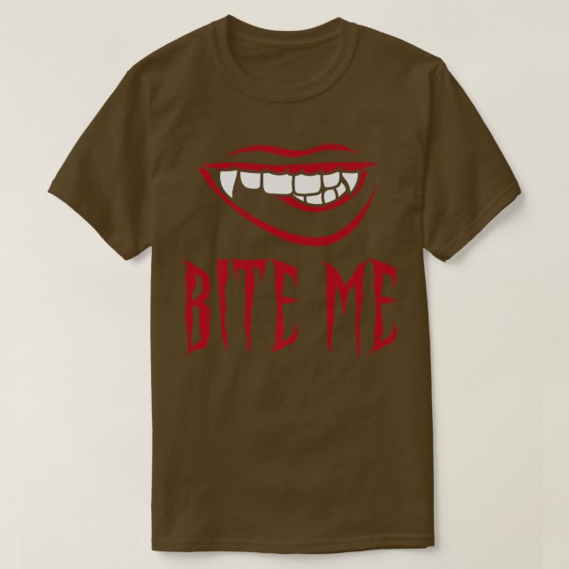 Bite Me Vampire Teeth Costume for Halloween  T-Shirt (Design Front)
