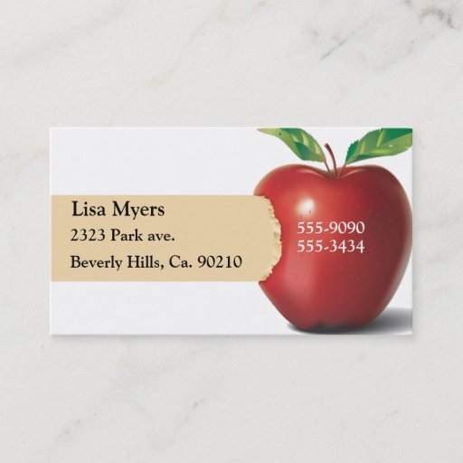 Customizable Bite Of Apple Business Card Template