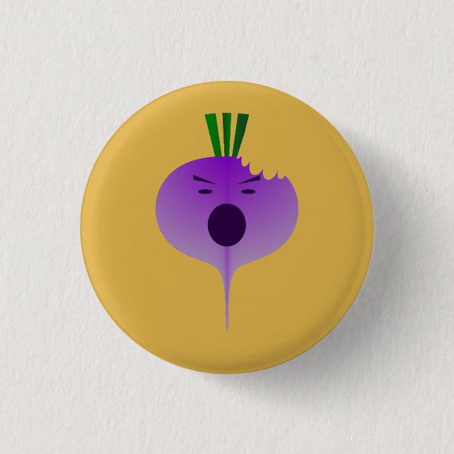 Bite The Angry Turnip by Kenneth Yoncich Button (Front)