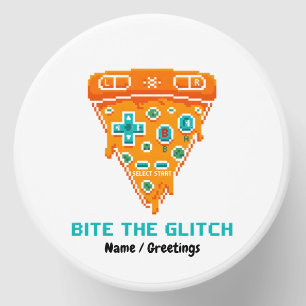  Bite the Glitch Retro 8-Bit Pixel Pizza Gamer  Mini Candle Favors