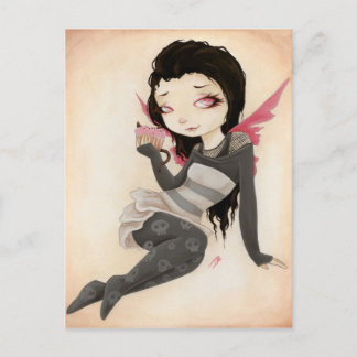 Bite- Vampire goth Cupcake Postcard