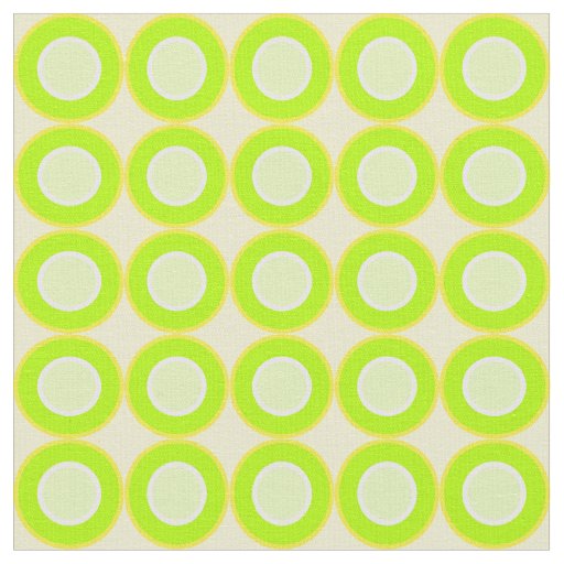 Bitesize Green Donuts With Green Fill On Yellow 2 Fabric