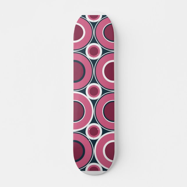 Bitesize Magenta Donuts With White Navy  Skateboard (Front)