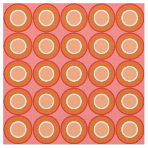 Bitesize Orange Red Donuts With Filling On Blush  Fabric