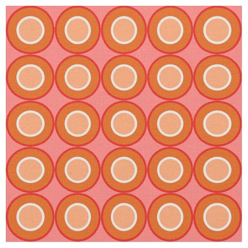 Bitesize Orange Red Donuts With Filling On Blush  Fabric
