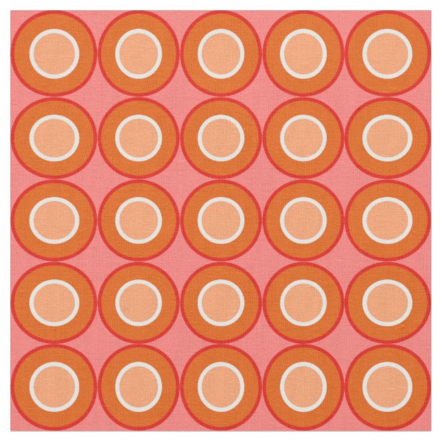 Bitesize Orange Red Donuts With Filling On Blush  Fabric (Close Up)