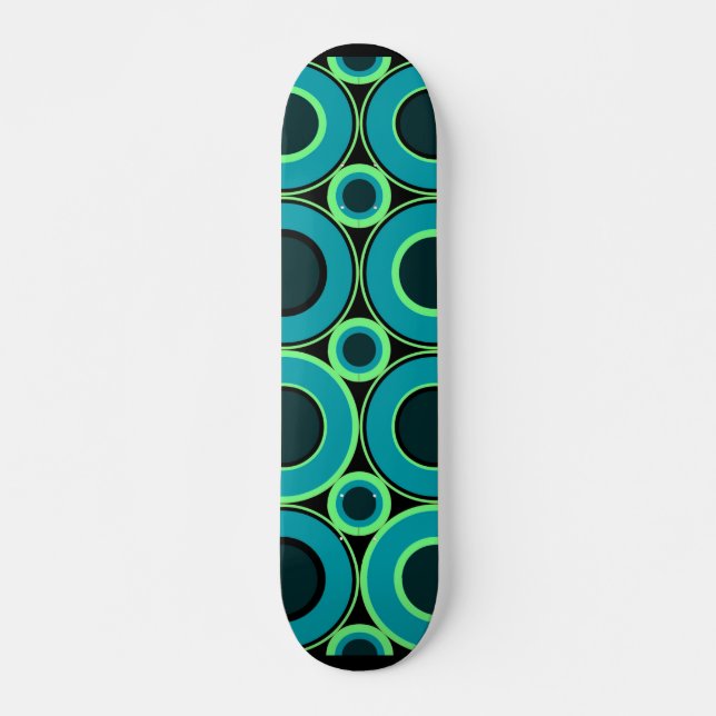 Bitesize Teal Donuts With Mint  Skateboard (Front)
