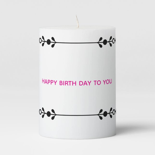 BITH DAY CENDLE PILLAR CANDLE (Front)
