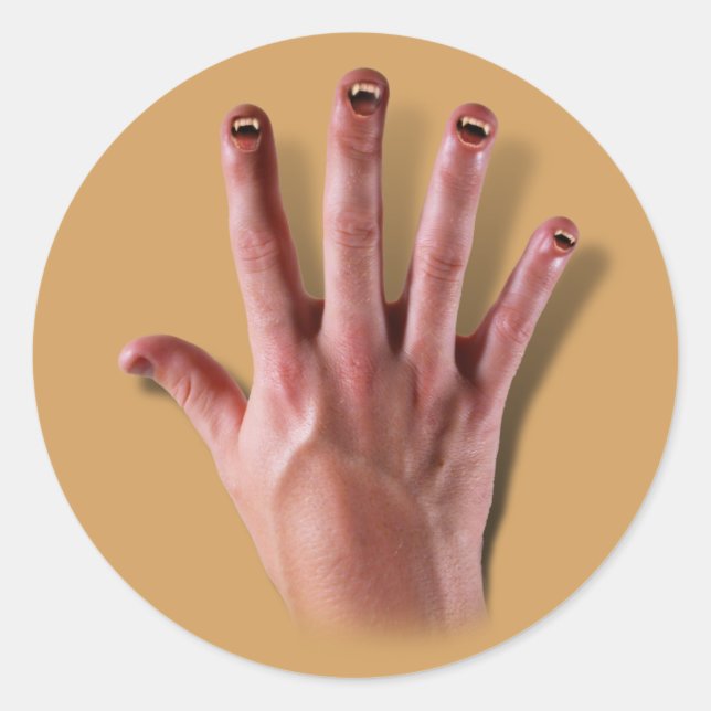 Biting Fingernails Classic Round Sticker (Front)