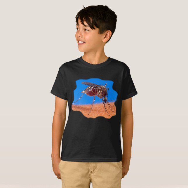 Biting Mosquito Bloodsucking Insect Photo Kid's T-Shirt (Front Full)