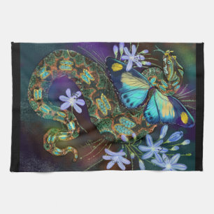 Bitis Nasicornis Butterfly Viper Art Kitchen Towel