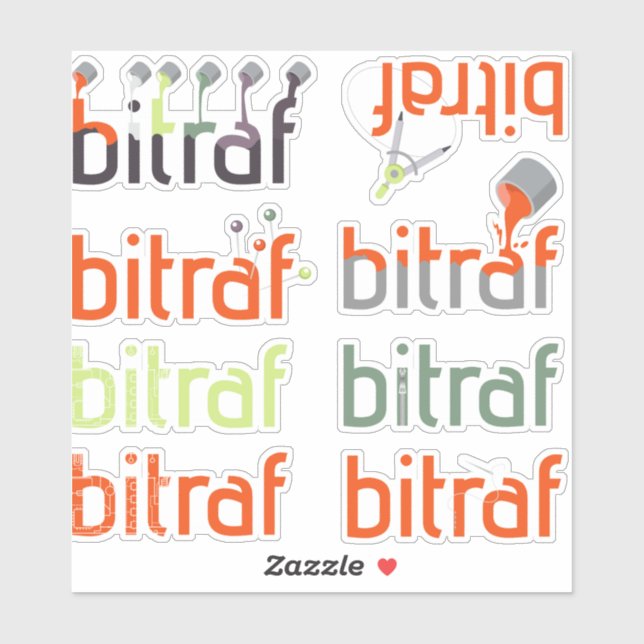 Bitraf – klistremerker logovarianter sticker (Sheet)