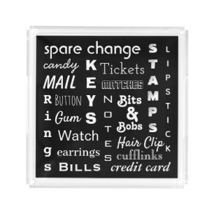 Bits and Bobs Trendy Typography Key Acrylic Tray