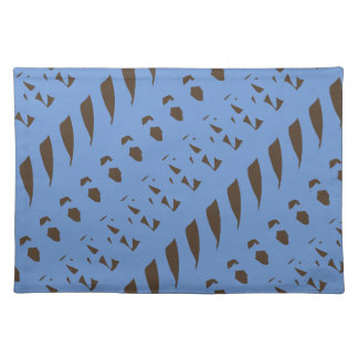 Bits and Pieces Pattern Brown Blue Cloth Placemat