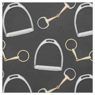 Bits and Stirrups Equestrian (large scale) Fabric