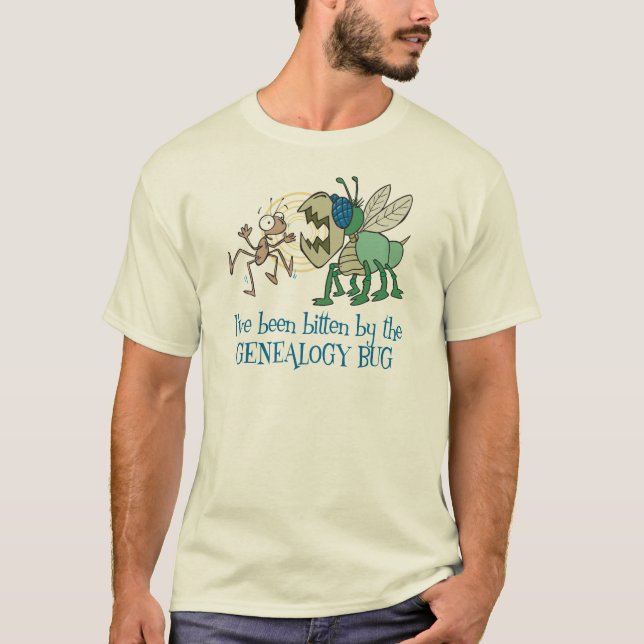 Bitten By The Genealogy Bug T-Shirt (Front)