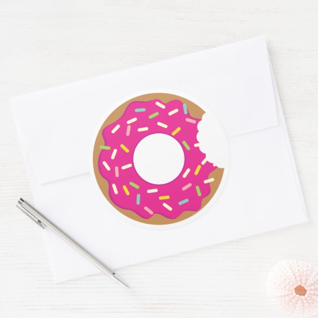 Bitten donut with colored sprinkles stickers (Envelope)