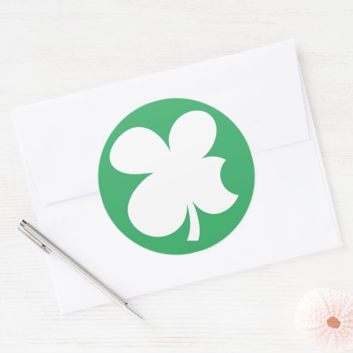 Bitten green lucky clover stickers