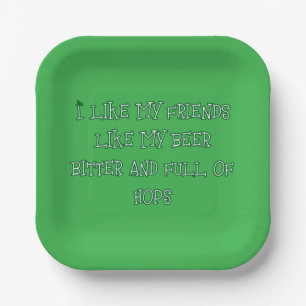 Bitter Beer Wanted Here Paper Plates