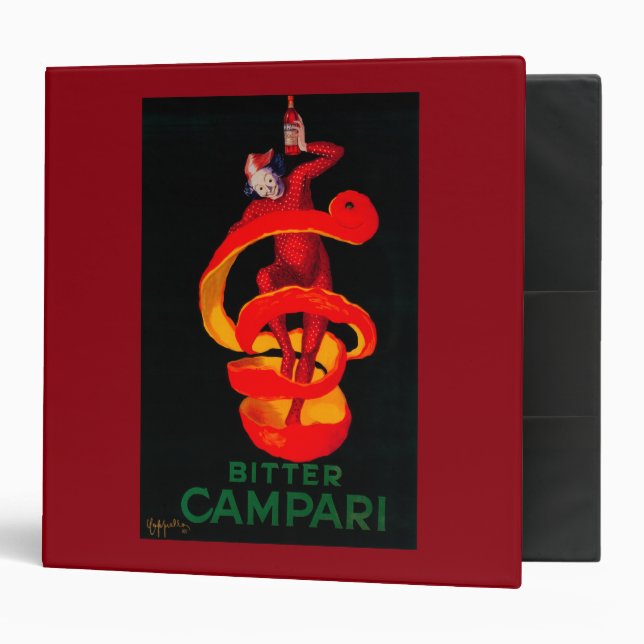 Bitter Campari Vintage PosterEurope 3 Ring Binder (Front/Inside)