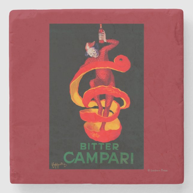Bitter Campari Vintage PosterEurope Stone Coaster (Front)