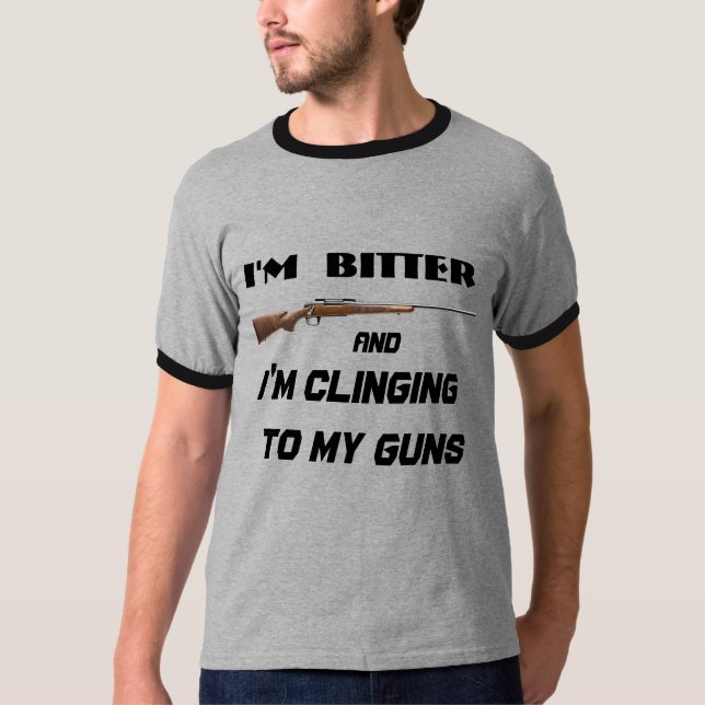 Bitter Clinger Funny Political Satire T-Shirt (Front)