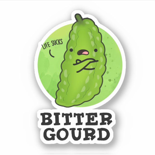 Bitter Gourd Funny Veggie Pun Sticker (Front)