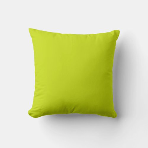 Bitter lemon color background throw pillow