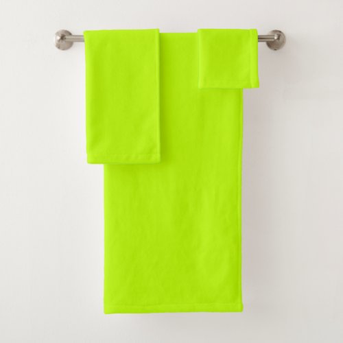 Bitter lime solid color  bath towel set