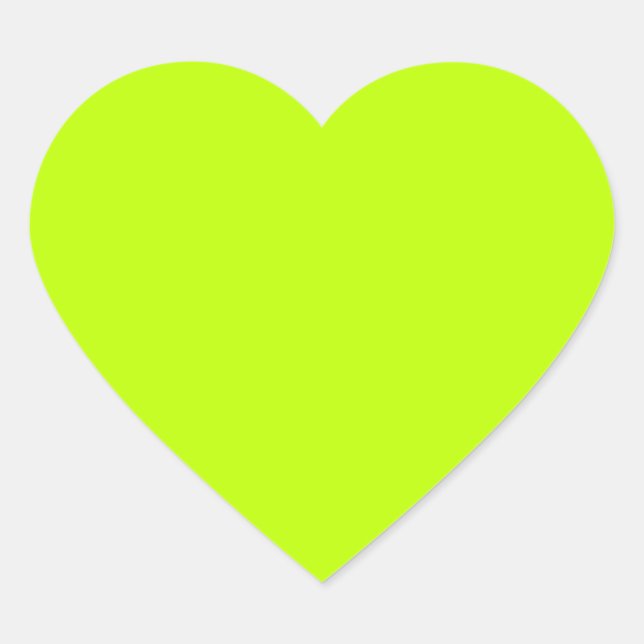 Bitter lime (solid color)  heart sticker (Front)